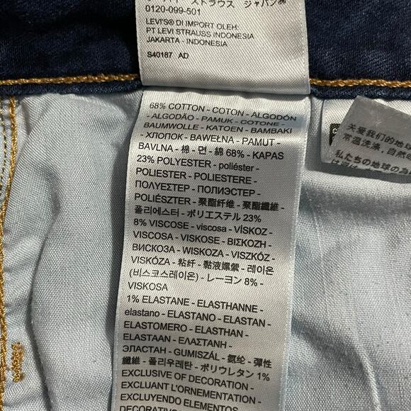 Levis 535 Womens Jeans Size 32 Blue Super Skinny Mid Rise Dark Wash Denim Jeans - Picture 8 of 12